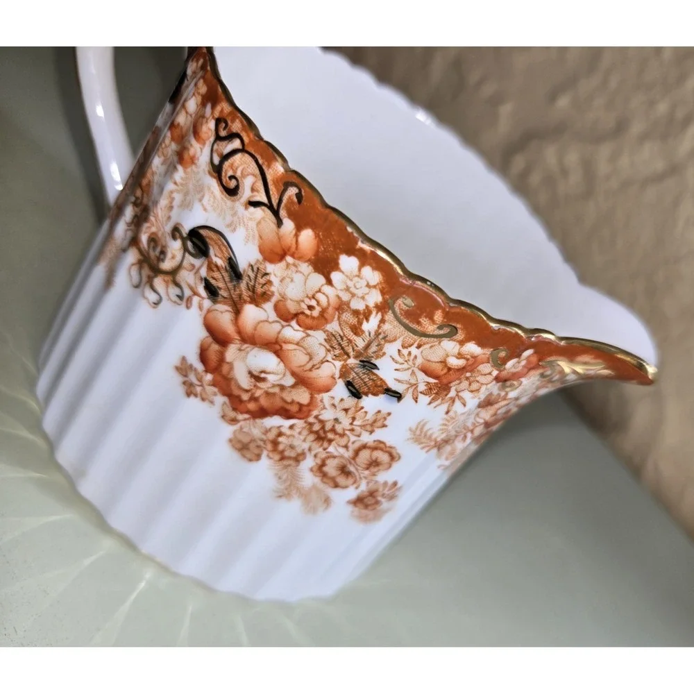 Victorian Rust Creamer, Fenton, Bone China By Samuel Radford,  England‎ 1800's